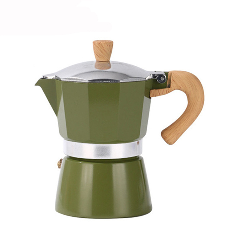 Portable Moka Pot Stovetop Espresso Coffee Maker 3/6 Cup Aluminium Stovetop Manual Cuban Coffee Percolator