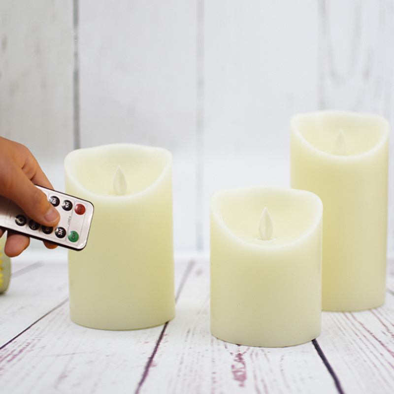 Home Decoration Flameless Led Scented Wax Candle with Remote Control Christmas White Light PVC Box Holiday FCC-SDOC