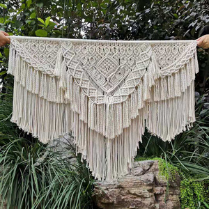 Handmade Large Macrame Wall Hangings Tapestry Cotton Wall Art Decoration Beige