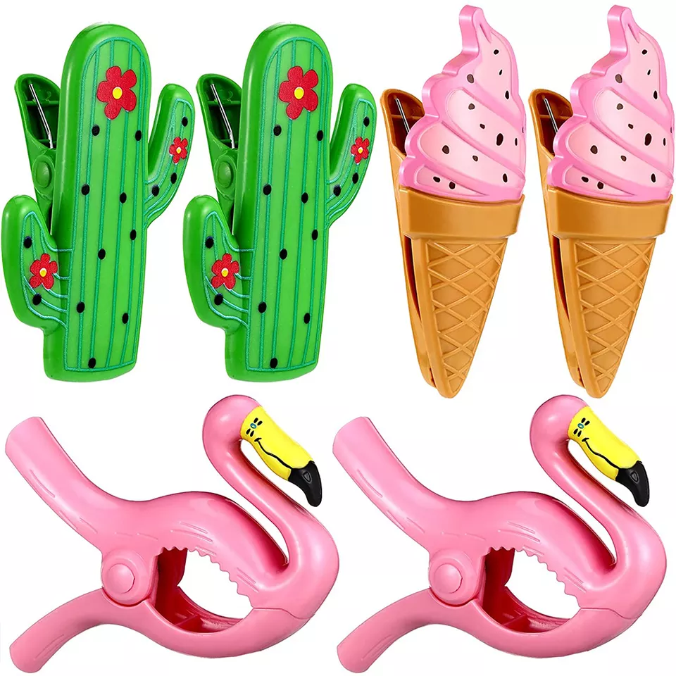 Cute Summer Beach Towel Clips, Plastic Pineapple WatermelonTowel Holder Clips For Clothes Quilt Blanket Blanket Home Pool Chair