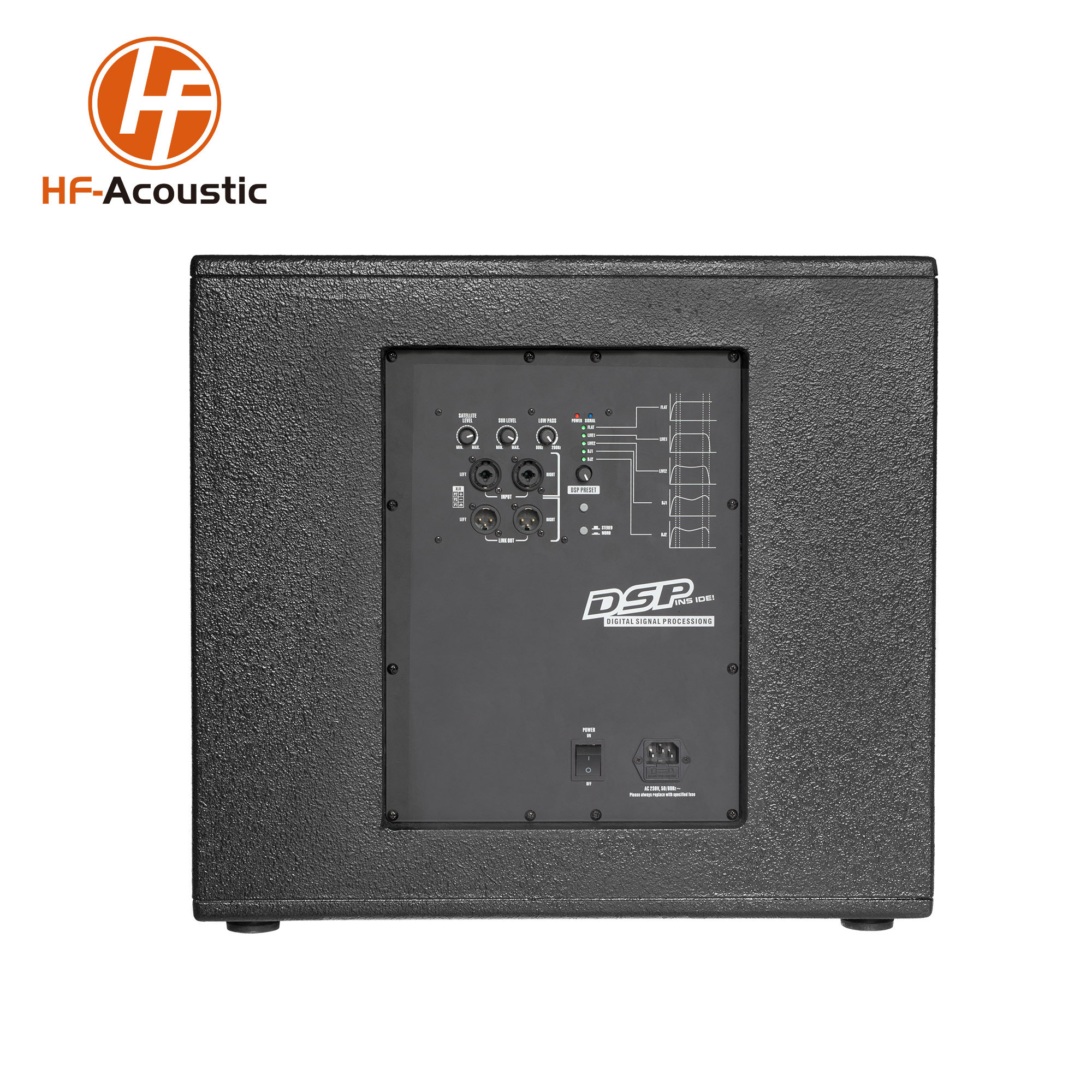 Active  high power 18 inch pro line array speaker design