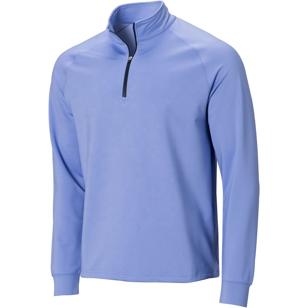 Custom Design Your Own Men's Golf Pullover Polyester Spandex Fabric 1/4-zipper placket