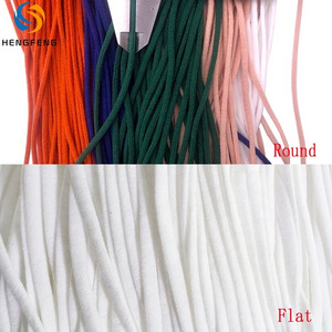 Custom White Colored Earloop Adjustable Elastic Cord Round And Flat Face Mask Rope Ear Loop