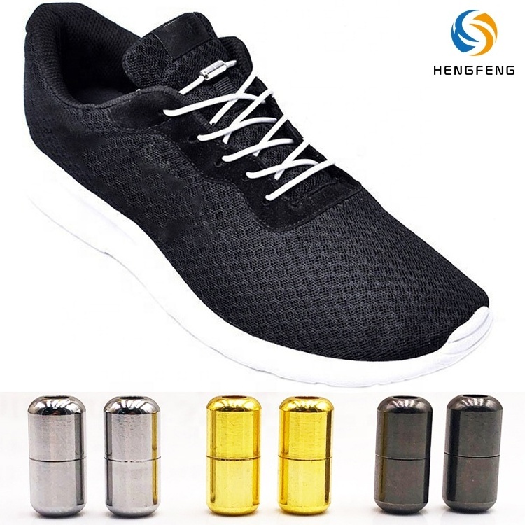 New Fashion Lazy No Tie Capsule Shoelaces Metal Pill Style Button Capsule Shoelaces