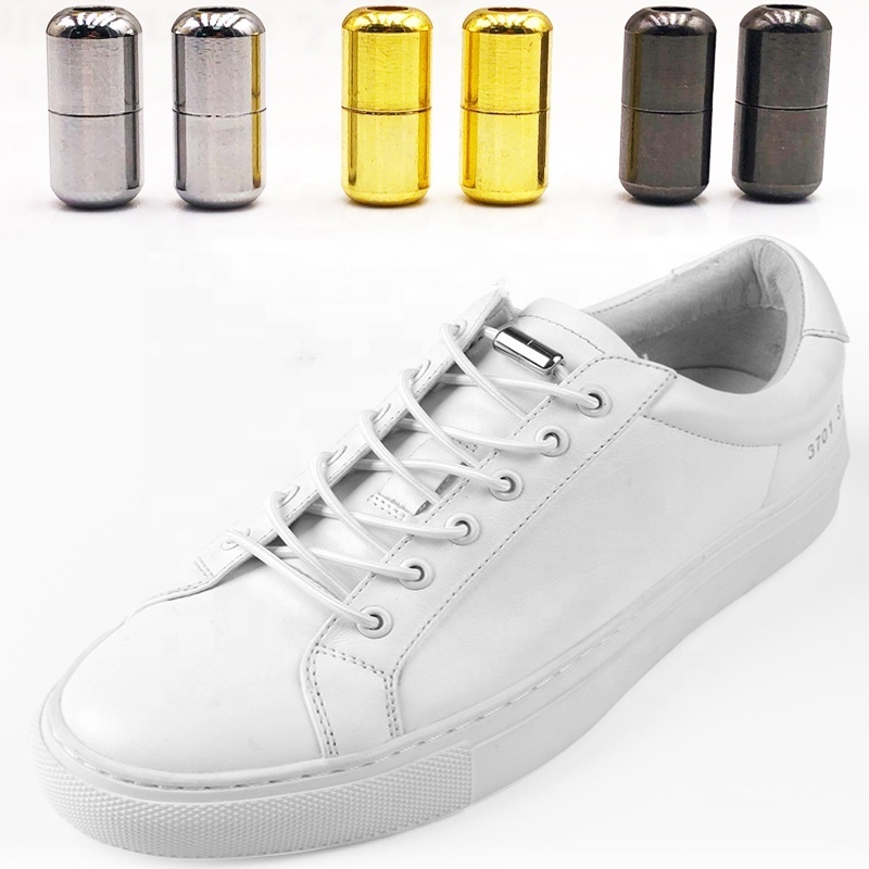 New Fashion Lazy No Tie Capsule Shoelaces Metal Pill Style Button Capsule Shoelaces