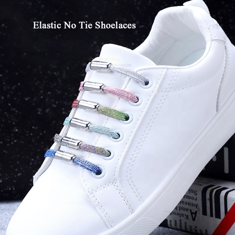 Multicolour No Tie Capsule Elastic Shoelaces Flat Sparkling Athletic Running Shoe Laces Sneaker Shoelaces