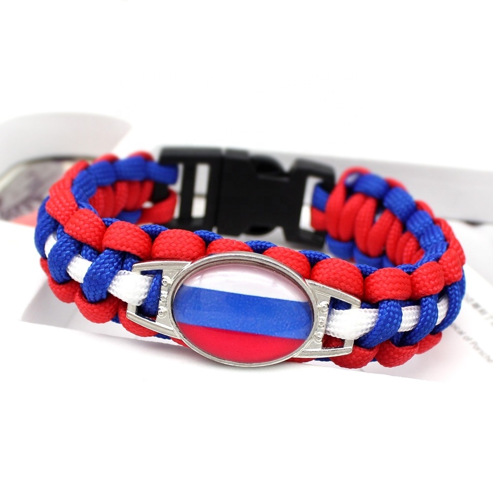 Flag Accessories Kids Wrap Black Minimalist Activity Custom Logo Statement Boy Hand Paracord Bracelet