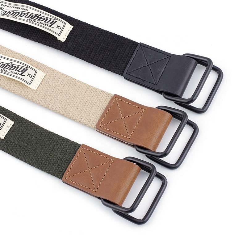 Factory Wholesale Simple Canvas Material Webbing Weaving Fabric Belts Unisex Women's belt Men's Belt