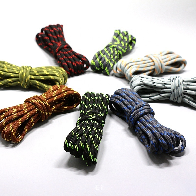 Outdoor Round Polyester pattern Rope Sneakers Shoelaces For Men and Women Sports Shoes