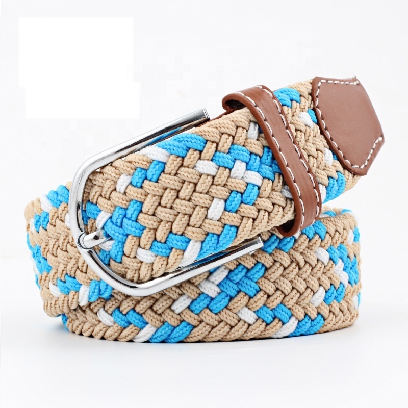 High Quality Pin Buckle Designer Braided Adjustable Belt Elastic Stretch Belt Fashion Women Belt