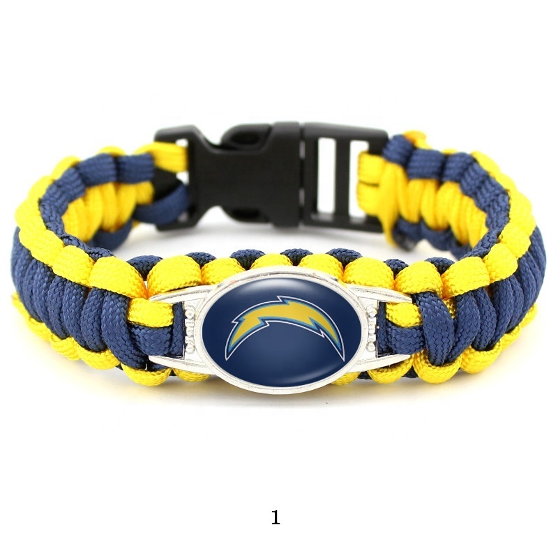 Fashion Creative Hand-Woven Braided Bracelet NFL Sports American Football Rugby Team Paracord Bracelets