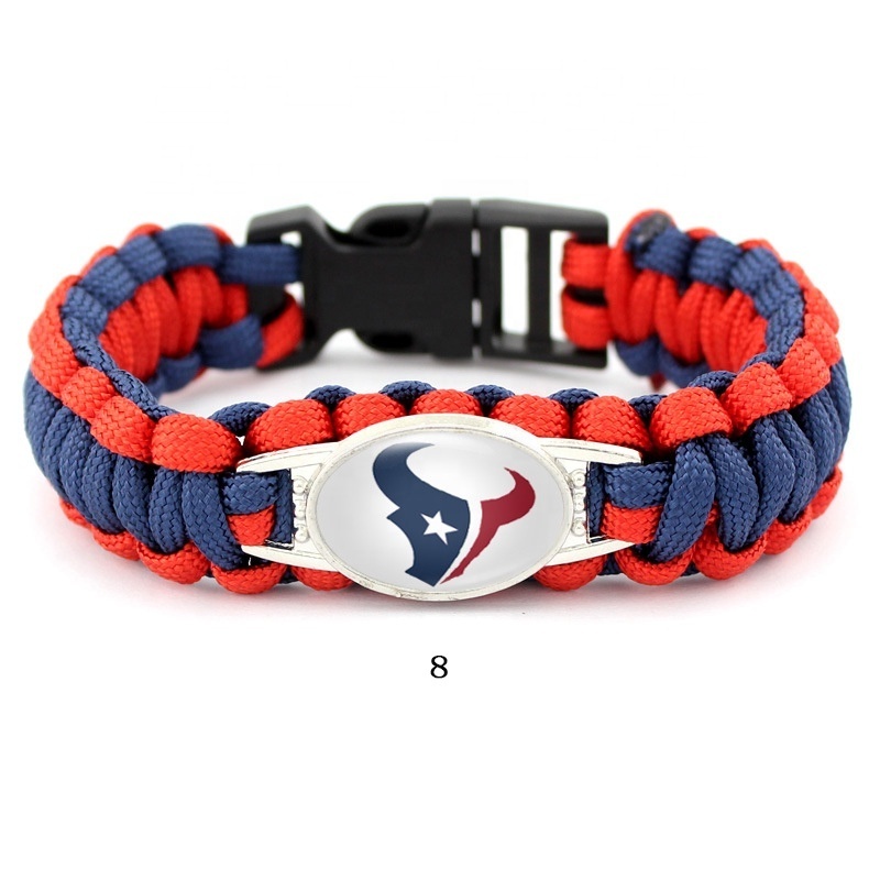 Fashion Creative Hand-Woven Braided Bracelet NFL Sports American Football Rugby Team Paracord Bracelets