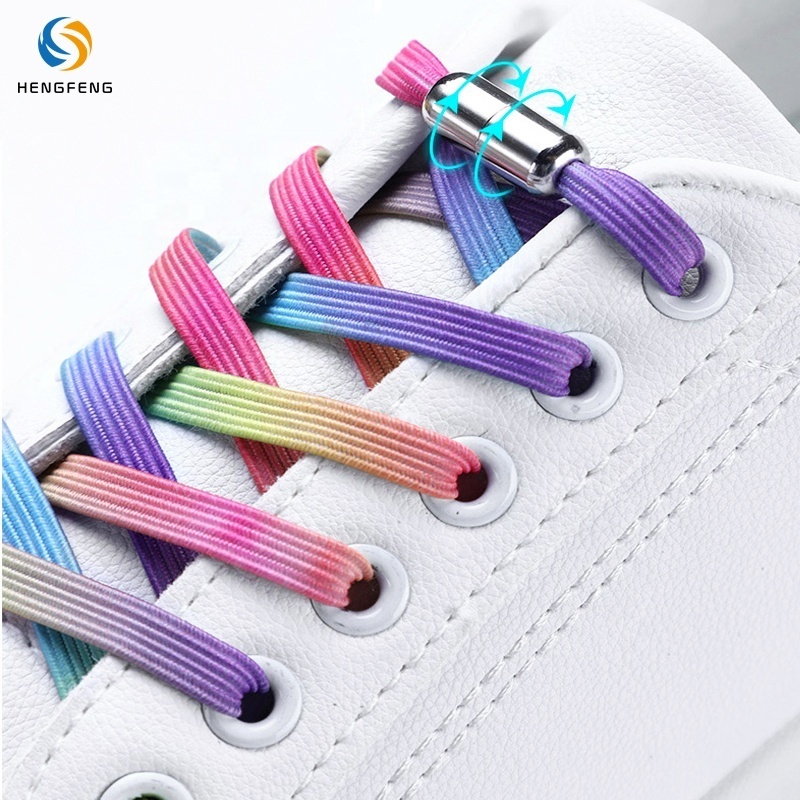 Multicolour No Tie Capsule Elastic Shoelaces Flat Sparkling Athletic Running Shoe Laces Sneaker Shoelaces