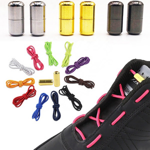 New Fashion Lazy No Tie Capsule Shoelaces Metal Pill Style Button Capsule Shoelaces