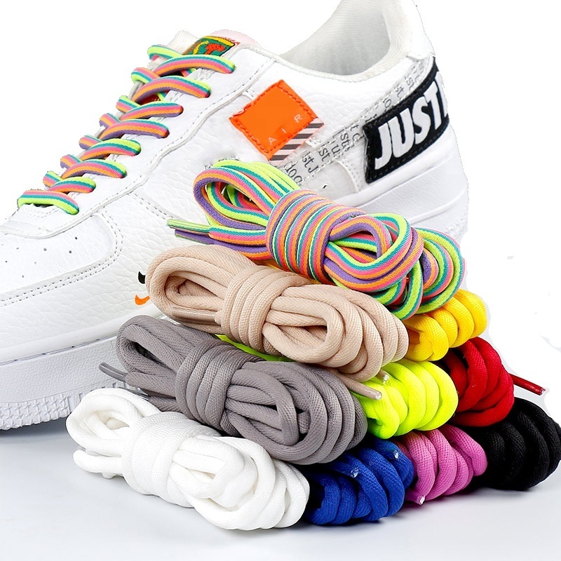 Polyester Rope Fat Round Laces Mens Shoelaces Designs Fashion Shoelaces Plain Shoe Lace