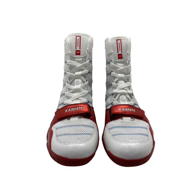 Custom Professional High Top Light Weight Make Your Own Training Gym Wrestling Boots White Boxing Shoes For Men