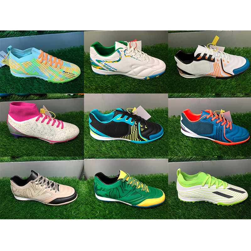 Customize Professional Cheap High Quality Futsal Sports Shoes Mens Low Ankle Leather Indoor Turf Football Soccer Shoes For Men