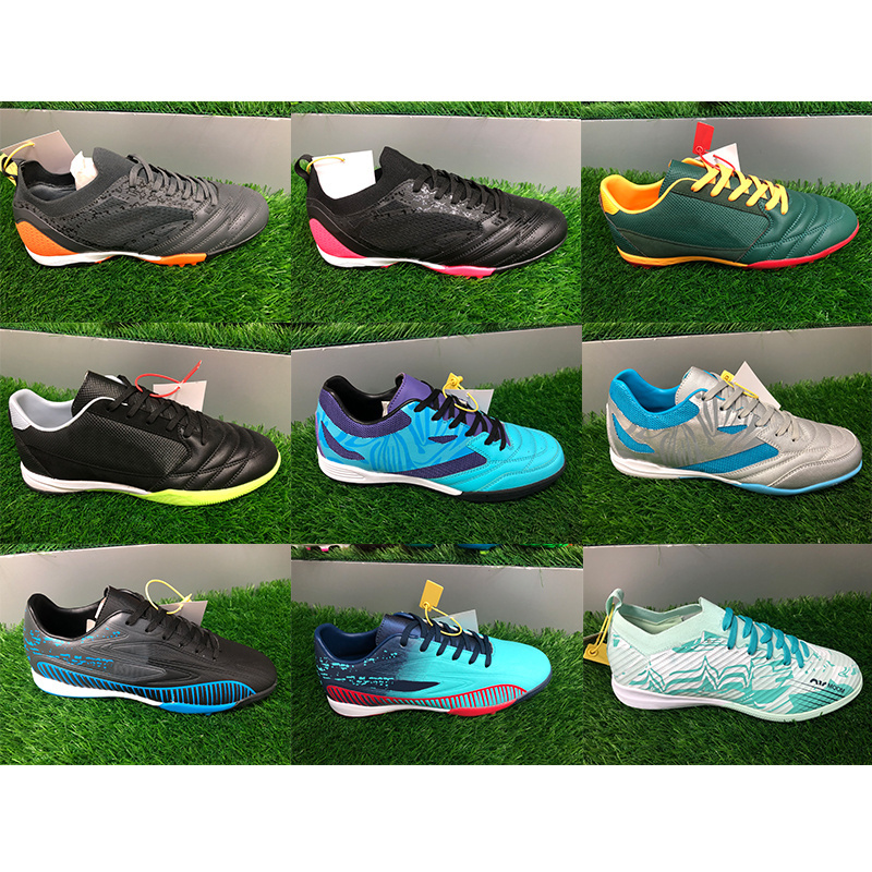 Customize Professional Cheap High Quality Futsal Sports Shoes Mens Low Ankle Leather Indoor Turf Football Soccer Shoes For Men