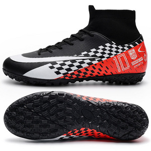 Factory Outdoor Men Sports Sneakers Cleats Football Boots High Top Soccer Boots Athletic Black Football Shoes Soccer Shoes