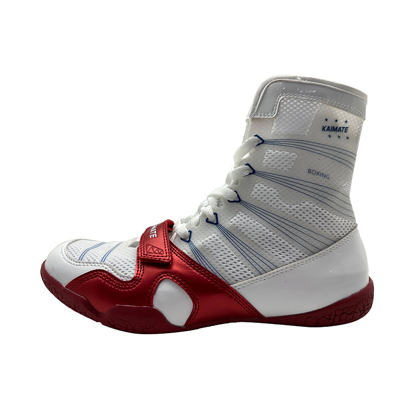 Custom Professional High Top Light Weight Make Your Own Training Gym Wrestling Boots White Boxing Shoes For Men