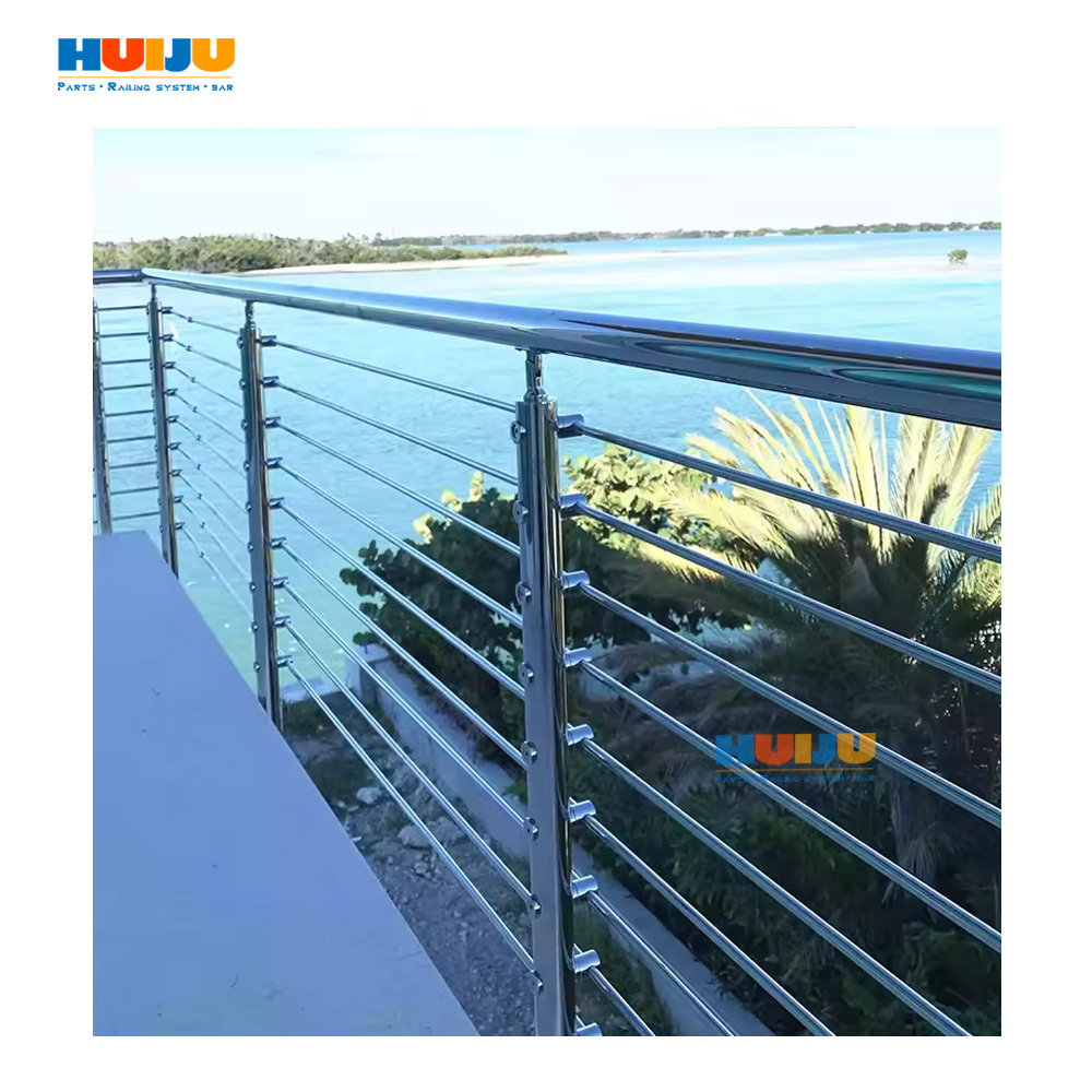 HJ Curved stairs with stainless steel elevation vertical rod handrail railing designs in stainless steel indoor