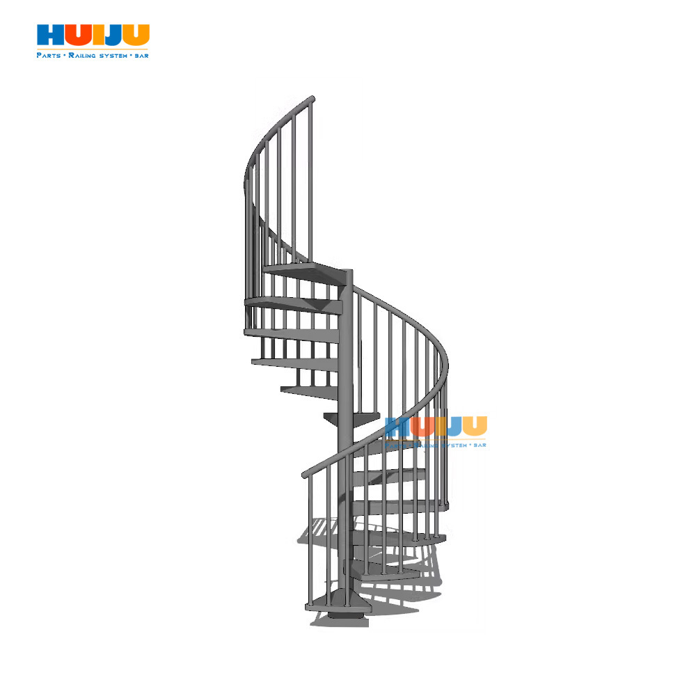 HJ Top Quality Pure White Slate Curved Staircase Spiral Staircase Outdoor Staircace