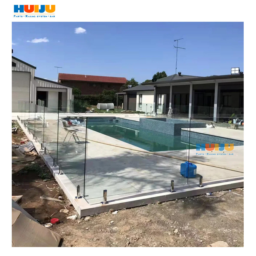 HJ   new design Fence Stainless Steel Swimming Pool Handrail  stainless steel frameless glass railing spigots balustrades