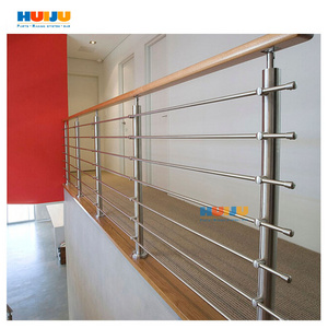 HJ  balcony solid stainless steel stairs railings strong interior staircase balustrade rod post outdoor railing price