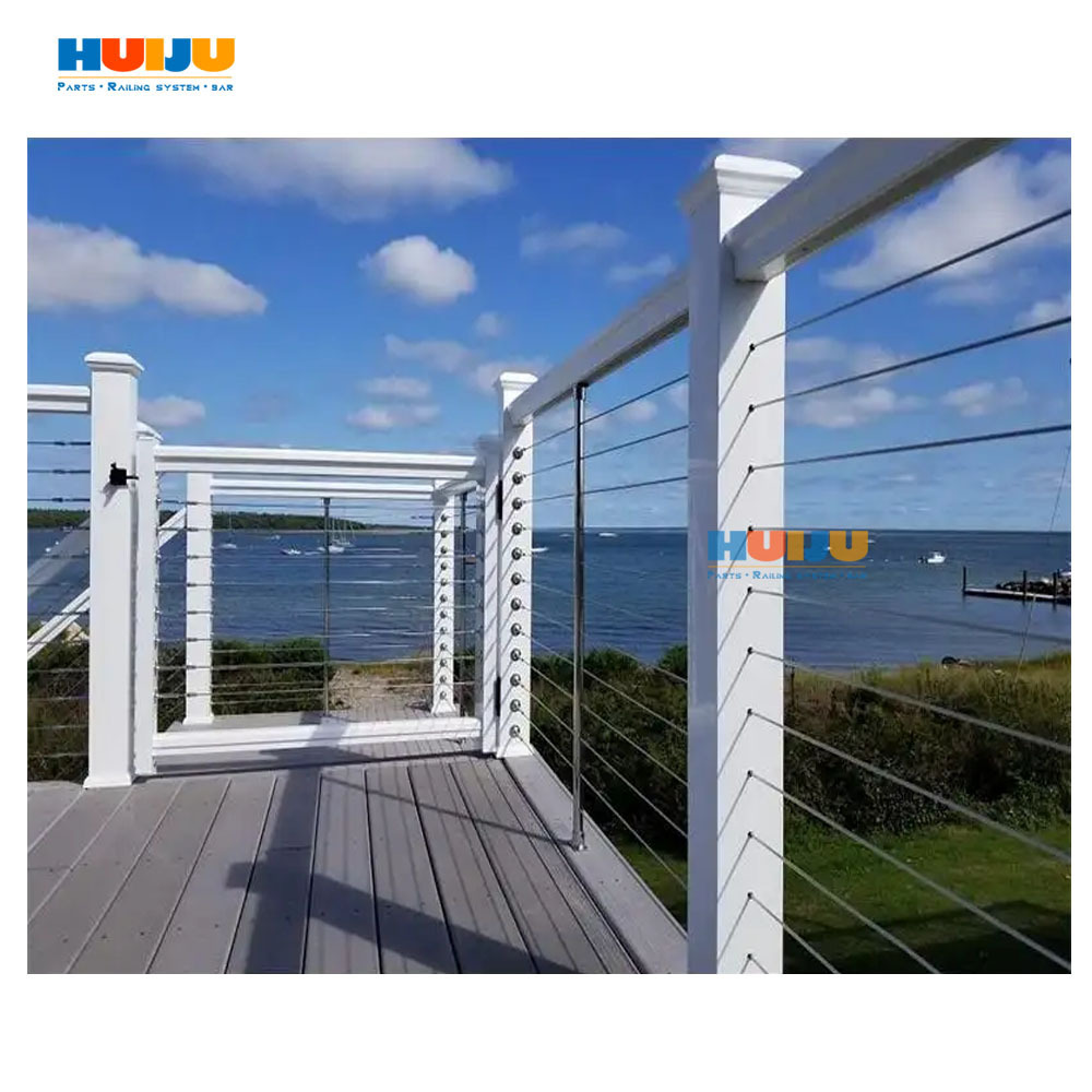 HJ  Outdoor SS304 OR SS316  wire cable railing for deck balcony Invisible grille outdoor  stainless steel post wire  for decking