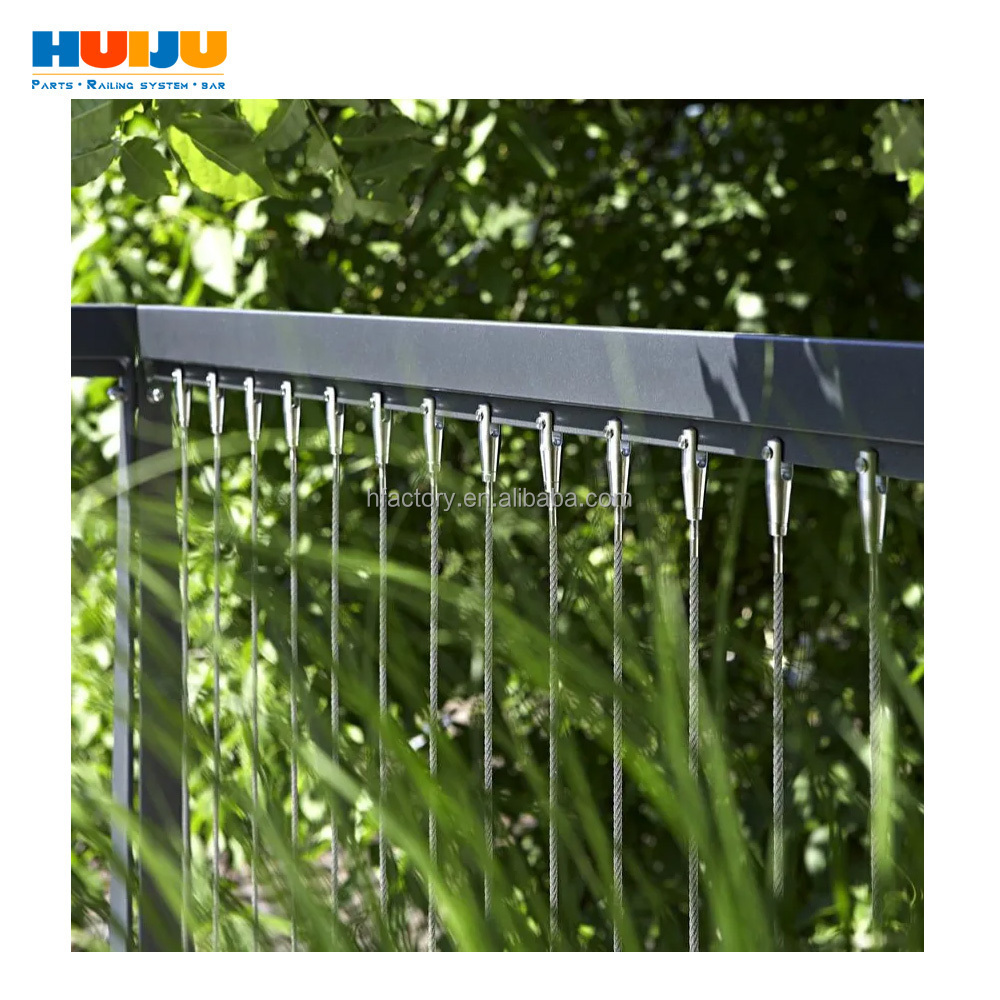 HJ  Outdoor SS304 OR SS316  wire cable railing for deck balcony Invisible grille outdoor  stainless steel post wire  for decking