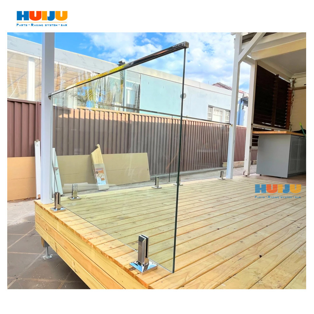 HJ   new design Fence Stainless Steel Swimming Pool Handrail  stainless steel frameless glass railing spigots balustrades