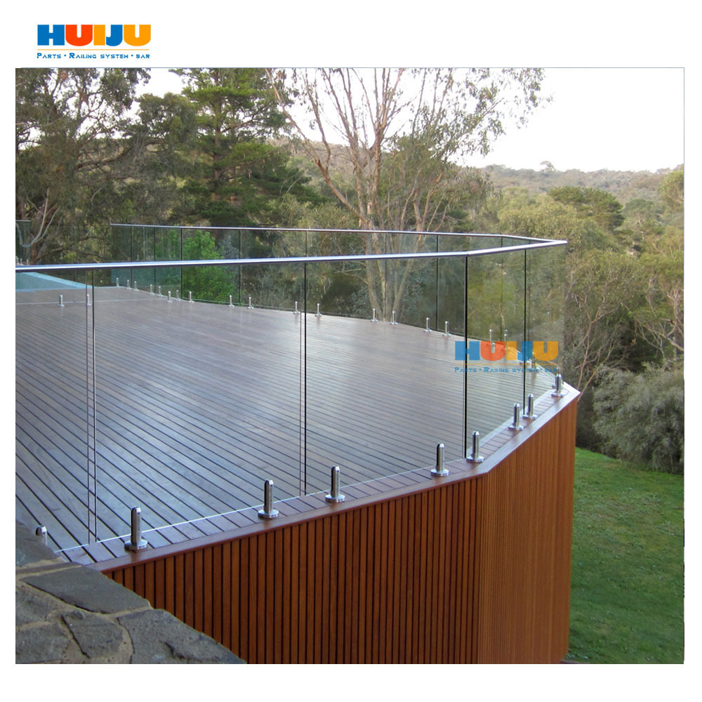 HJ   new design Fence Stainless Steel Swimming Pool Handrail  stainless steel frameless glass railing spigots balustrades