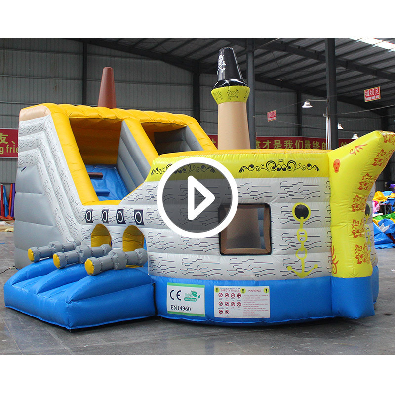 Commercial Grade Kids Inflatable Pirate Ship With Slide Inside Meeting From China Zhengzhou Inflatable Factory