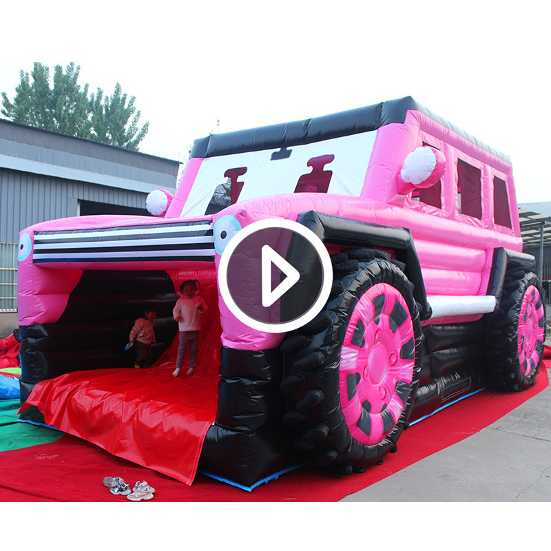 Commercial Adult Large Bounce House Pink Monster Truck Inflatable Car Bouncy Castle Combo Jumping Castle