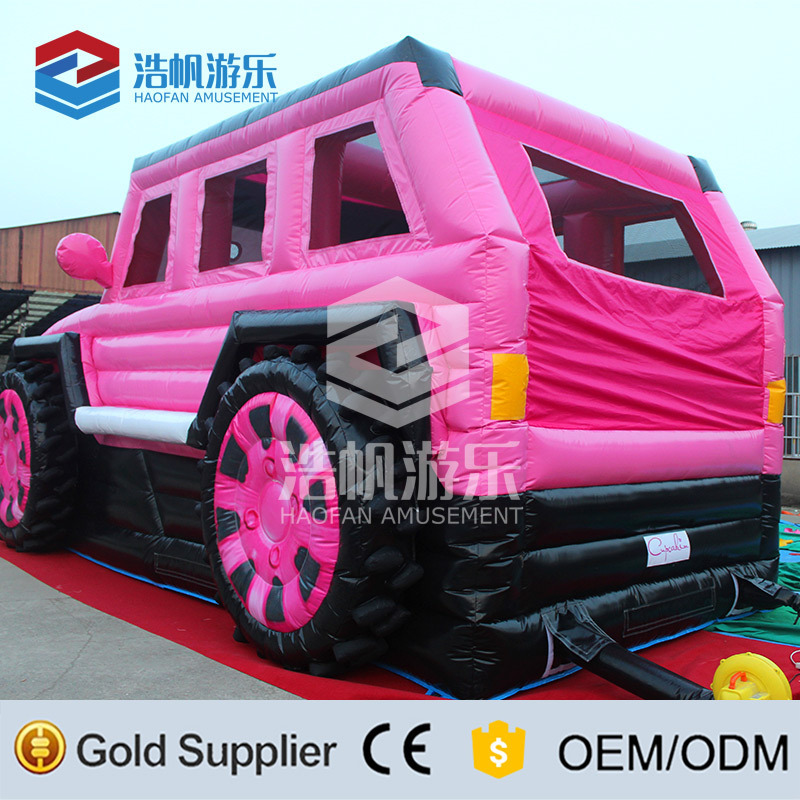 Commercial Adult Large Bounce House Pink Monster Truck Inflatable Car Bouncy Castle Combo Jumping Castle