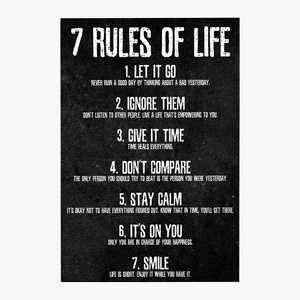 Frameless living room wall life rules inspirational poster English core hanging picture motivational canvas painting poster