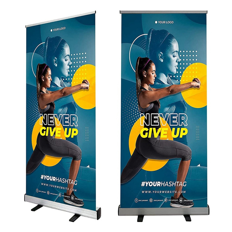 Factory Direct Sale Customized Advertising Stand Up Banner Retractable Roll Up Banner Stand Roller Banner