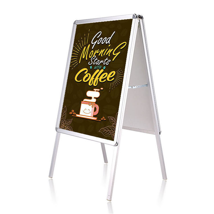 A Frame Sidewalk Sign Outdoor Poster Holder Stand One Sided Poster Outdoor Advertising Sign Stand