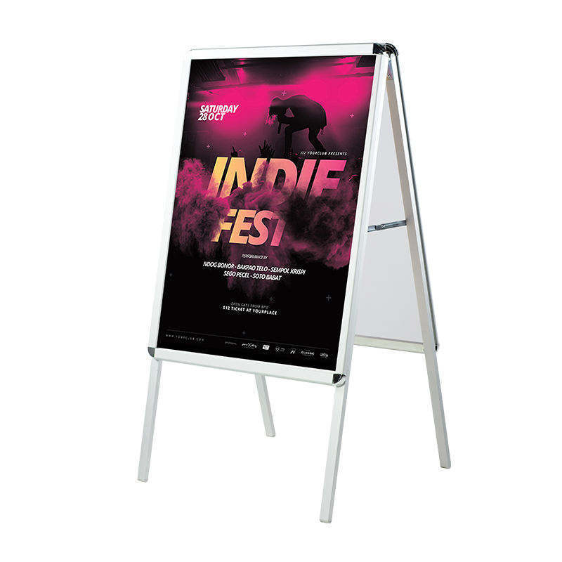 A Frame Sidewalk Sign Outdoor Poster Holder Stand One Sided Poster Outdoor Advertising Sign Stand