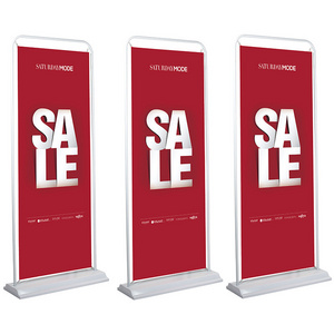 Custom Size Outdoor Hanging Picture Iron Frame Advertising Promotion Display Door Shape Banner Stand