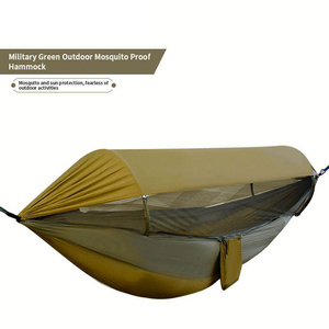 Durable Outdoor Nylon Hammock Camping Equipment Thickened Mosquito Sun-proof Net Hammock Swing