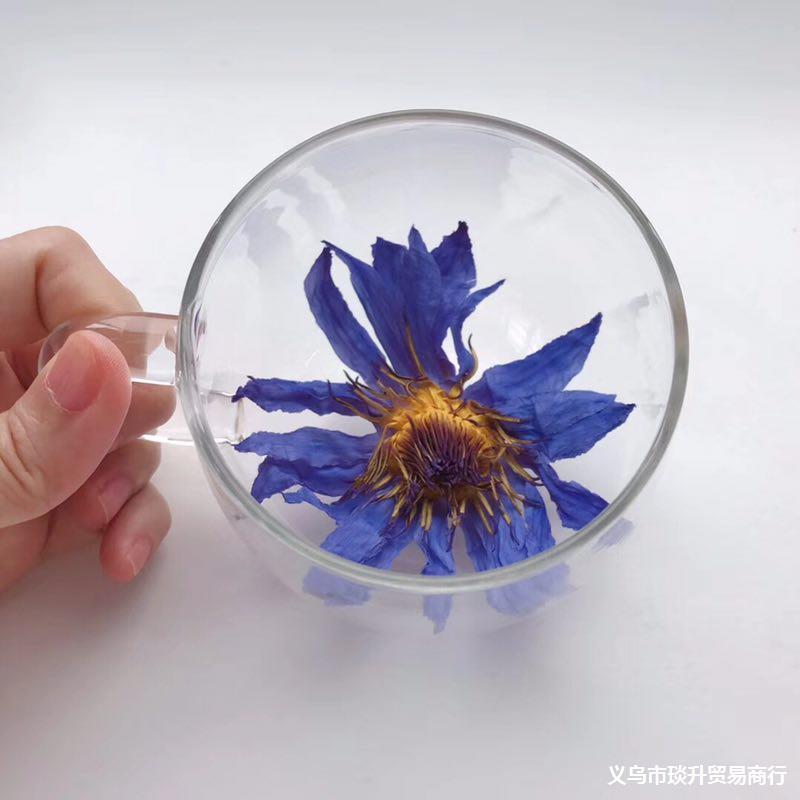 Natural Handmade Chinese Gorgeous Blooming Healing Dried Blue Lotus Flower Tea Good For Sleep Aid