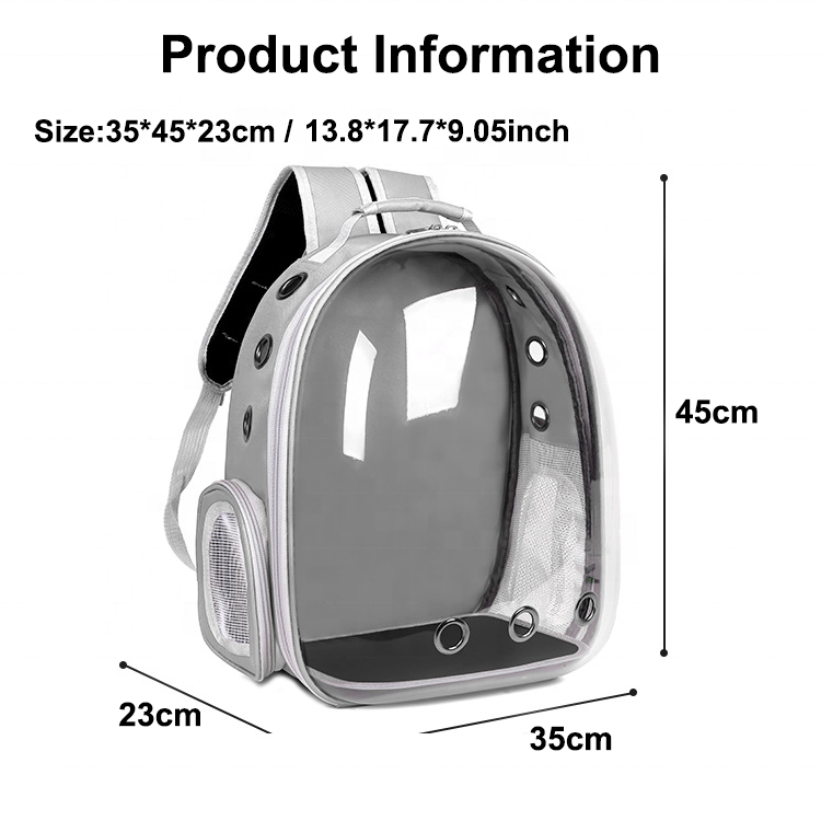 Top Selling Portable Transparent Full View Pet Carrier Backpack Rabbit Airline Bag