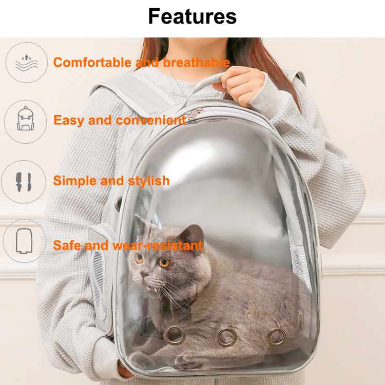 China Supplier Portable Transparent Breathable Space Capsule Pet Carrier Bag Cat Backpack