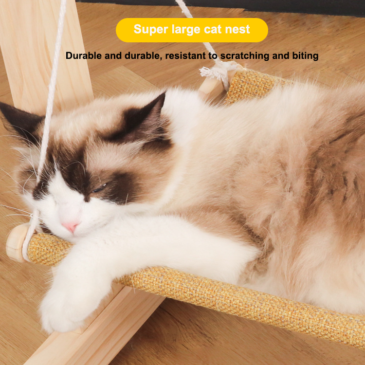 Wooden Bed Shaker Double-Layer Anti-Rollover Hanging Nest Pet Hammock cat swing hammock bed