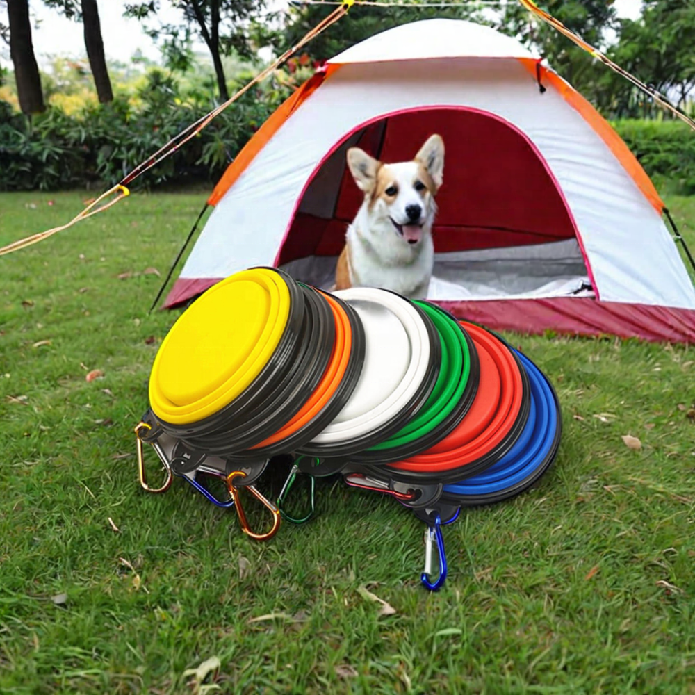 Customized Personalized Foldable Silicone Outdoor Camping Travel Portable Pet Supplies Bowl