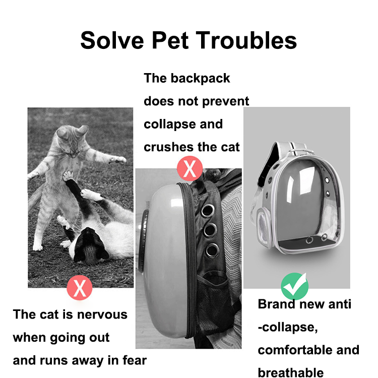 China Supplier Portable Transparent Breathable Space Capsule Pet Carrier Bag Cat Backpack