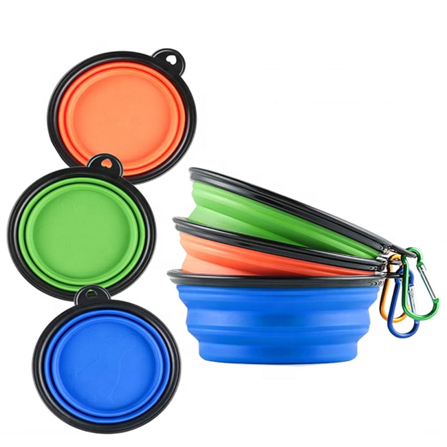 Customized Personalized Foldable Silicone Outdoor Camping Travel Portable Pet Supplies Bowl