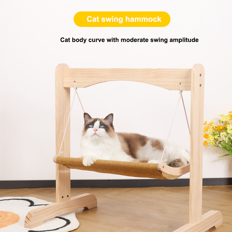 Wooden Bed Shaker Double-Layer Anti-Rollover Hanging Nest Pet Hammock cat swing hammock bed