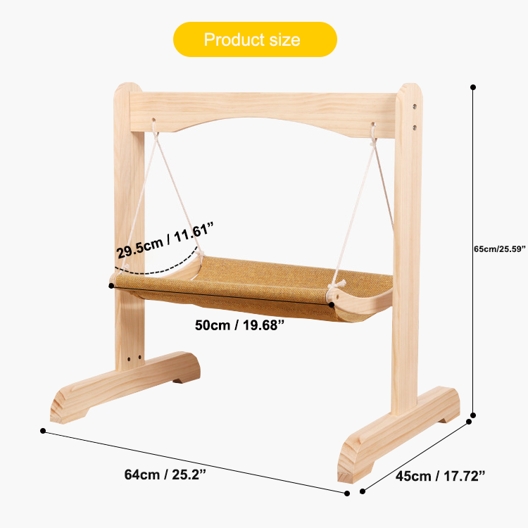 Wooden Bed Shaker Double-Layer Anti-Rollover Hanging Nest Pet Hammock cat swing hammock bed